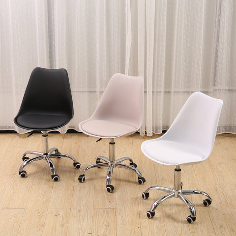 Conjunto 2 Cadeira Saarinen Office Cromada Branca - Mollie