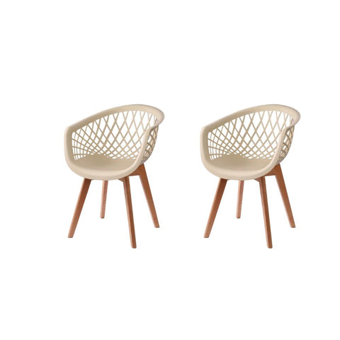 Conjunto 2 Cadeiras Web Wood Creme