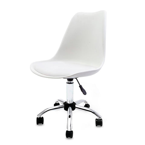 Conjunto 2 Cadeira Saarinen Office Cromada Branca - Mollie