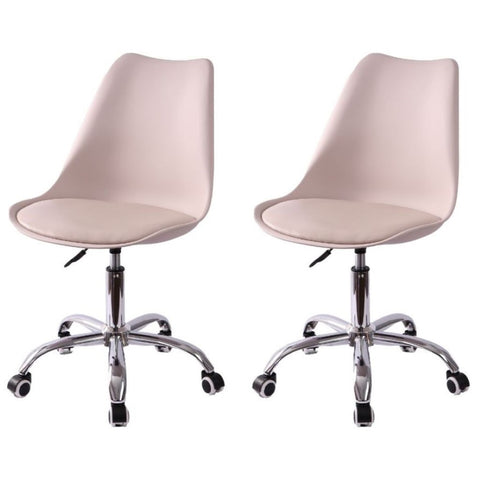 Conjunto 2 Cadeira Saarinen Office Cromada Nude - Mollie