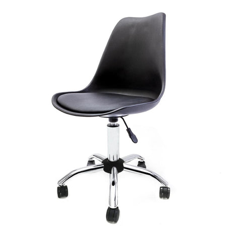 Conjunto 2 Cadeira Saarinen Office Cromada Preta - Mollie