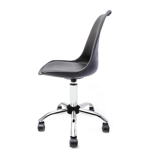 Conjunto 2 Cadeira Saarinen Office Cromada Preta - Mollie