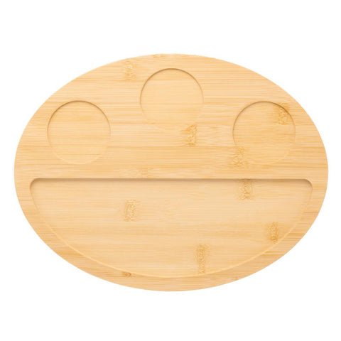 3 Petisqueiras com Bandeja de Bambu 33cmx25cmx4cm - Lyor