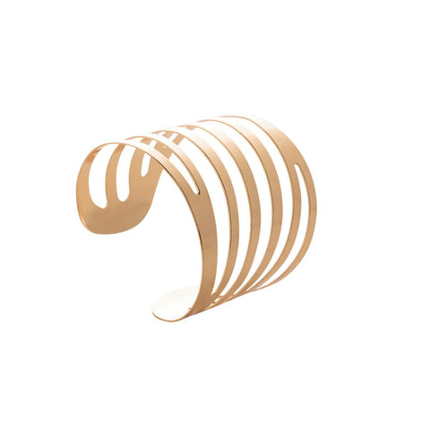 4 Anéis para Guardanapo Curves de Aço Dourado - Lyor