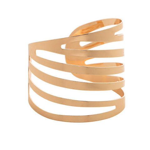 4 Anéis para Guardanapo Curves de Aço Dourado - Lyor
