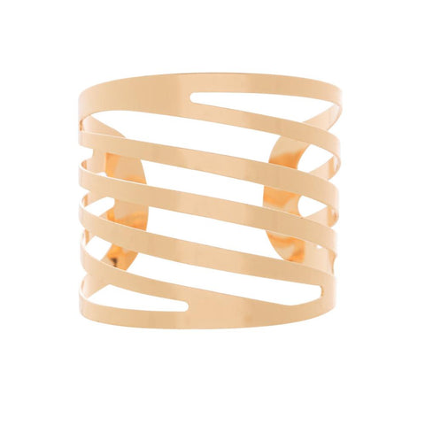 4 Anéis para Guardanapo Curves de Aço Dourado - Lyor
