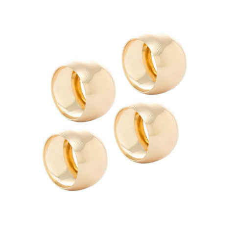 4 Anéis para Guardanapo Circle de Aço Dourado - Lyor