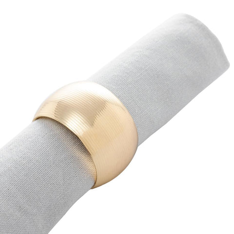 4 Anéis para Guardanapo Circle de Aço Dourado - Lyor