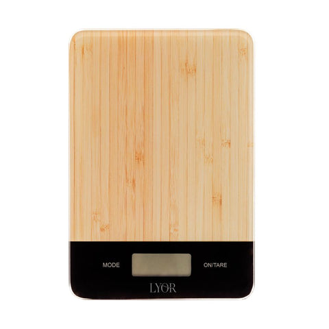 Balança de Cozinha Digital de Vidro e Bambu 5kg