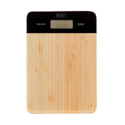 Balança de Cozinha Digital de Vidro e Bambu 5kg