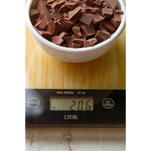 Balança de Cozinha Digital de Vidro e Bambu 5kg