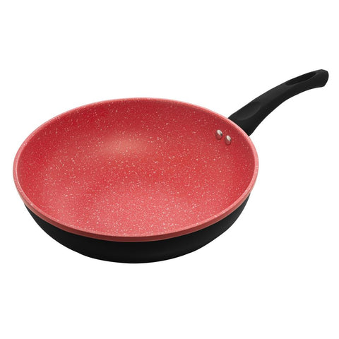 Frigideira Wok Indução Alumínio e Revestimento Vermelha 28cm