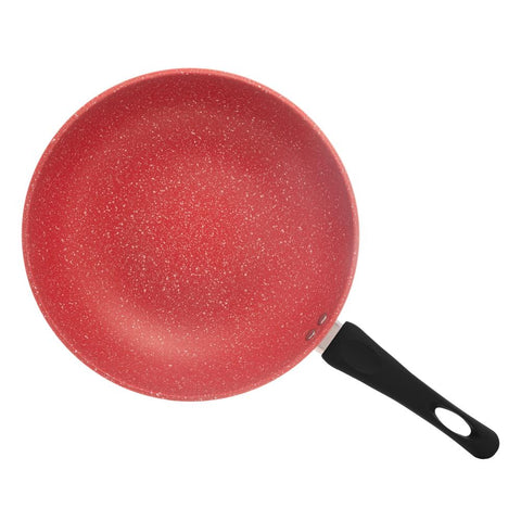 Frigideira Wok Indução Alumínio e Revestimento Vermelha 28cm