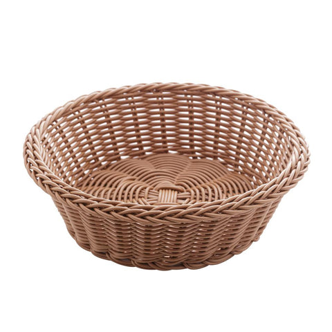 Cesta Redonda de Rattan Plástico 21cm