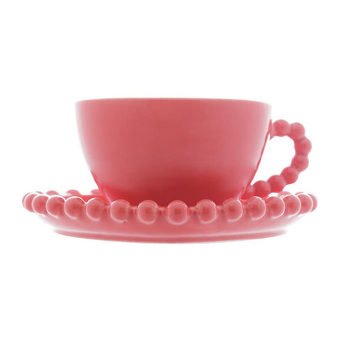 Jogo de 4 Xícaras para Chá Wolff Coração Beads Vermelho 210ml