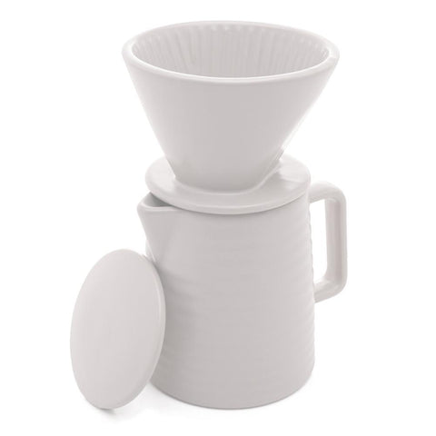 Bule com Tampa e Suporte para Filtro Branco 600ml - Wolff