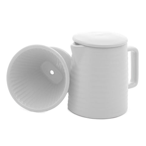 Bule com Tampa e Suporte para Filtro Branco 600ml - Wolff