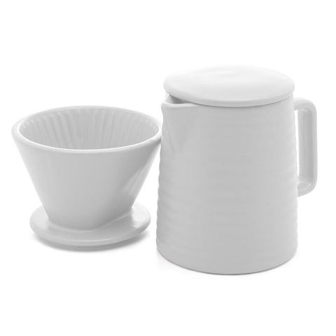Bule com Tampa e Suporte para Filtro Branco 600ml - Wolff
