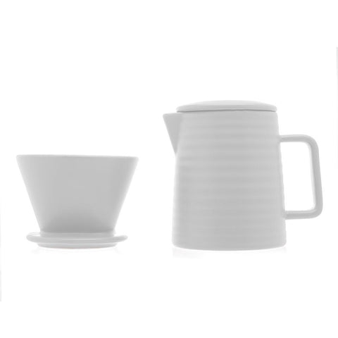 Bule com Tampa e Suporte para Filtro Branco 600ml - Wolff