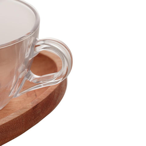 Jogo de 6 Xícaras Woodart Coração de Chá Liptus Natural 190ml