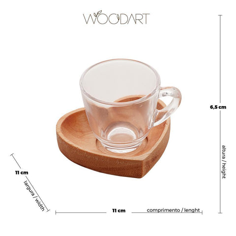 Jogo de 6 Xícaras de Café Woodart Liptus 75ml