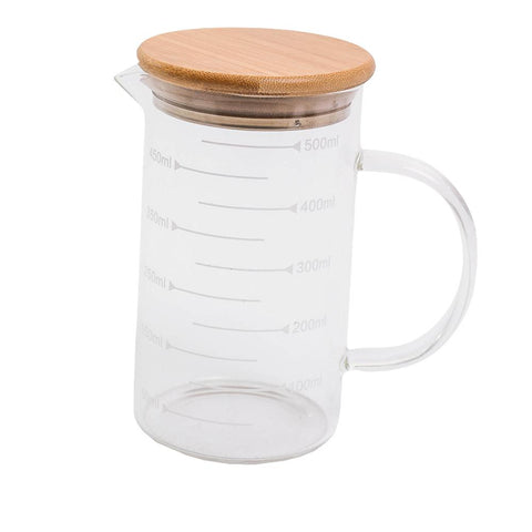 Jarra de Vidro com Tampa De Bambu 500Ml - Oikos