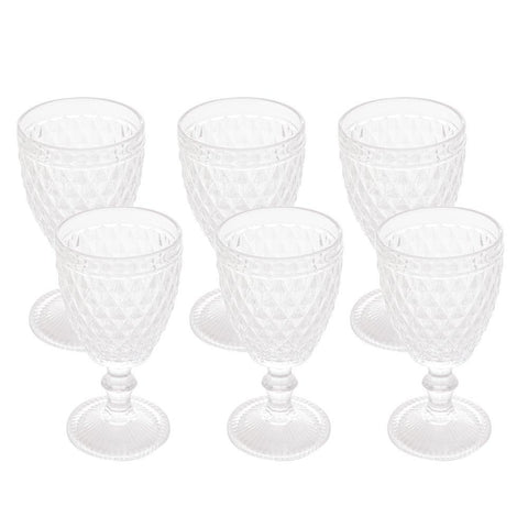 6 Taças para Água Bico de Abacaxi de Vidro 325ml - Lyor