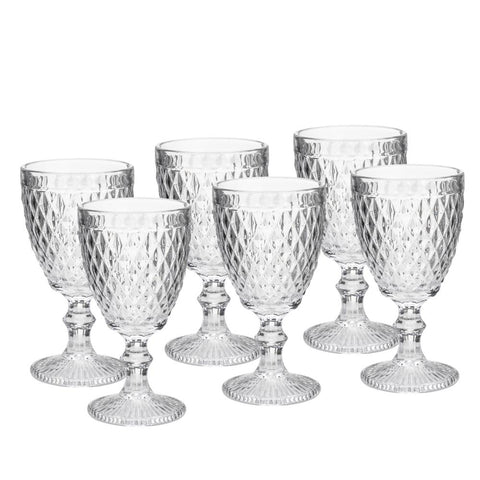 6 Taças para Vinho Bico de Abacaxi de Vidro 265ml - Lyor