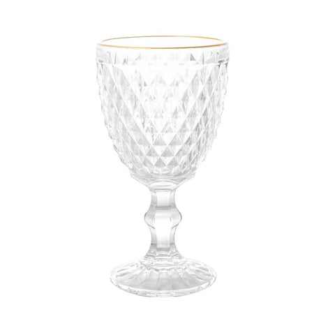 Taça para Água Bico de Abacaxi de Vidro Fio de Ouro - Lyor