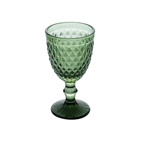 6 Taças para Água Bico de Abacaxi de Vidro Verde 325ml - Lyor