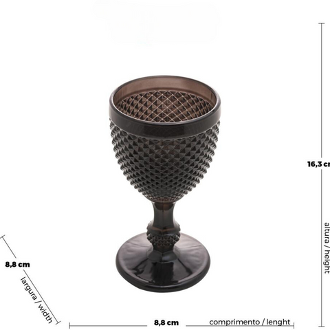 Taça Wolff de Vidro Preta 300ml