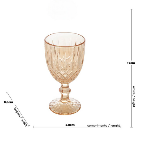 Conjunto 6 Taças de Água de Vidro Greek Âmbar 345ml - Wolff