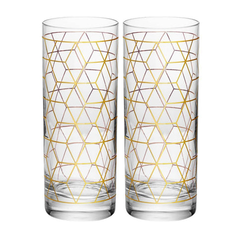 Conjunto 2 Copos Altos de Vidro Cube 320ml - Wolff