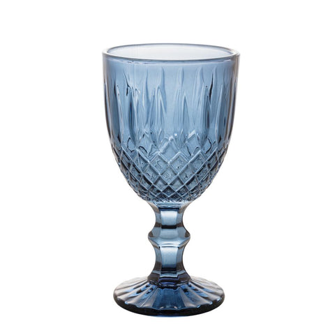 Jogo de 6 Taças de Água Wolff Greek Azul Escuro de Vidro 345ml