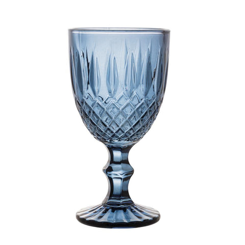 Jogo de 6 Taças de Água Wolff Greek Azul Escuro de Vidro 345ml
