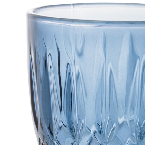 Jogo de 6 Taças de Água Wolff Greek Azul Escuro de Vidro 345ml