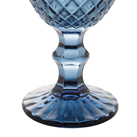 Jogo de 6 Taças de Água Wolff Greek Azul Escuro de Vidro 345ml