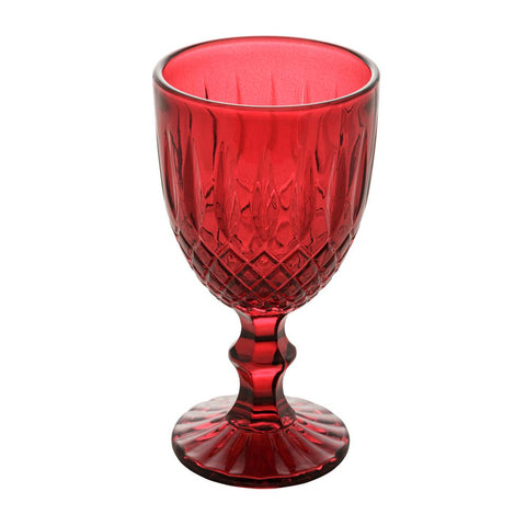 Jogo de 6 Taças de Água Wolff Greek Vermelho de Vidro 345ml