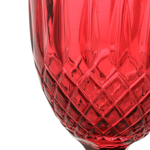 Jogo de 6 Taças de Água Wolff Greek Vermelho de Vidro 345ml