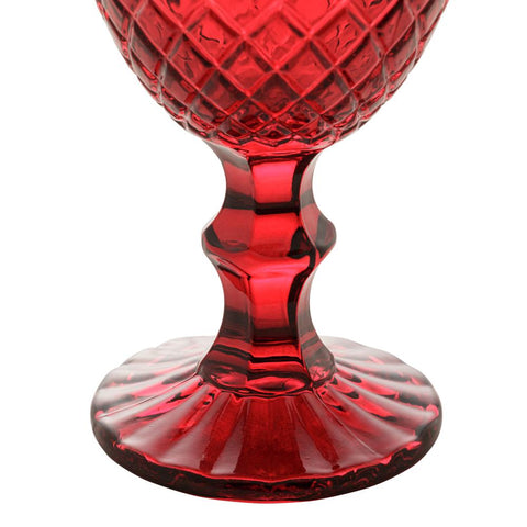 Jogo de 6 Taças de Água Wolff Greek Vermelho de Vidro 345ml