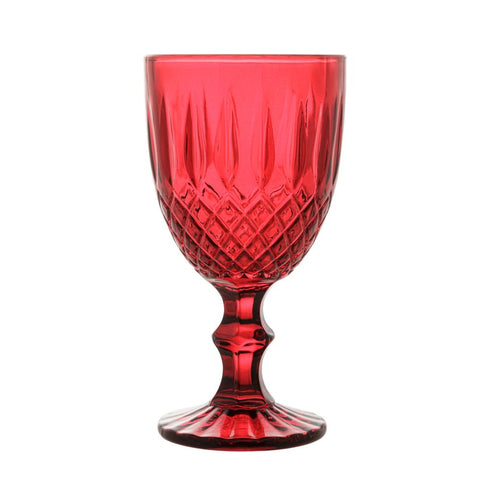 Jogo de 6 Taças de Água Wolff Greek Vermelho de Vidro 345ml