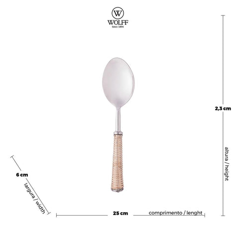 Colher para Servir Wolff Rattan Prata de Aço Inox