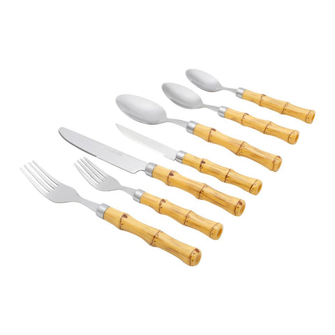 Faqueiro 42 Peças Wolff Bambu e Aço Inox