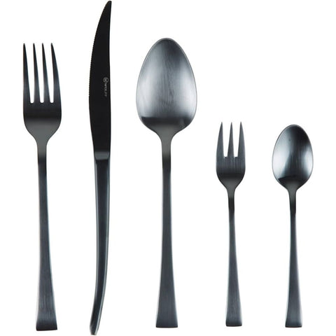 Faqueiro 30 Peças de Aço Inox Berna Preto Fosco - Wolff