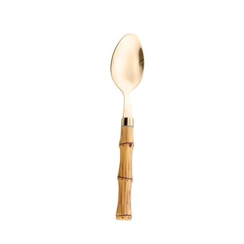 Faqueiro 24 Peças de Aço Inox com Cabo de Bambu Dourado - Wolff