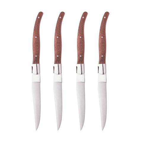 Conjunto 4 Facas com Cabo de Madeira e Inox Laguiole - Wolff