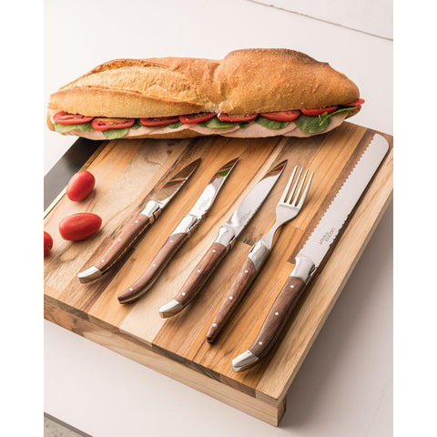 Faca com Cabo de Madeira e Aço Inox Laguiole 20,5cm - Wolff