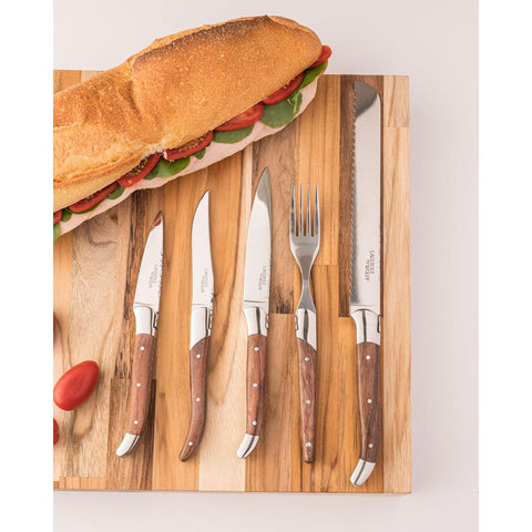Faca com Cabo de Madeira e Aço Inox Laguiole 20,5cm - Wolff