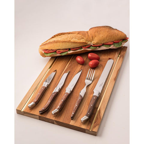 Faca com Cabo de Madeira e Aço Inox Laguiole 20,5cm - Wolff