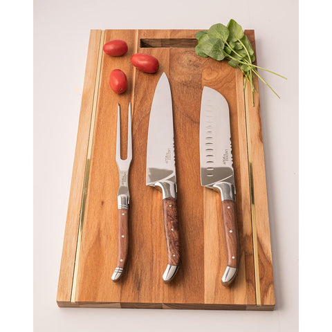 Faca Santoku Cabo de Madeira e Inox Laguiole 31,5cm - Wolff